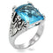 Vintage Rings TK021 Stainless Steel Ring with Synthetic in Sea Blue