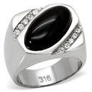 Mens Stainless Steel Rings TK02214 Stainless Steel Ring with Semi-Precious