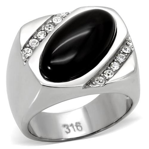 Mens Stainless Steel Rings TK02214 Stainless Steel Ring with Semi-Precious