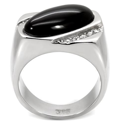 Mens Stainless Steel Rings TK02214 Stainless Steel Ring with Semi-Precious