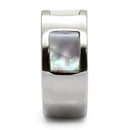 Vintage Rings TK043 Stainless Steel Ring with Precious Stone in White