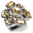 Vintage Rings TK044 Stainless Steel Ring with AAA Grade CZ