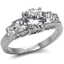 Vintage Rings TK057 Stainless Steel Ring with AAA Grade CZ