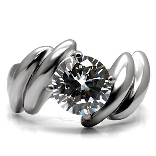 Vintage Rings TK060 Stainless Steel Ring with AAA Grade CZ