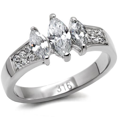 Vintage Rings TK061 Stainless Steel Ring with AAA Grade CZ