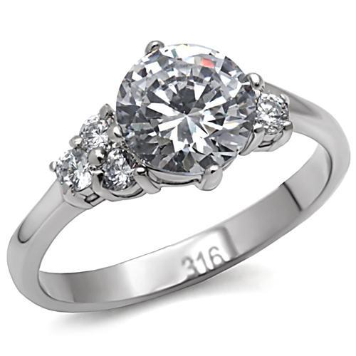 Vintage Rings TK062 Stainless Steel Ring with AAA Grade CZ