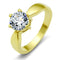 Gold Plated Rings TK071G Gold - Stainless Steel Ring with AAA Grade CZ