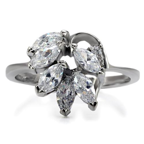 Vintage Rings TK075 Stainless Steel Ring with AAA Grade CZ