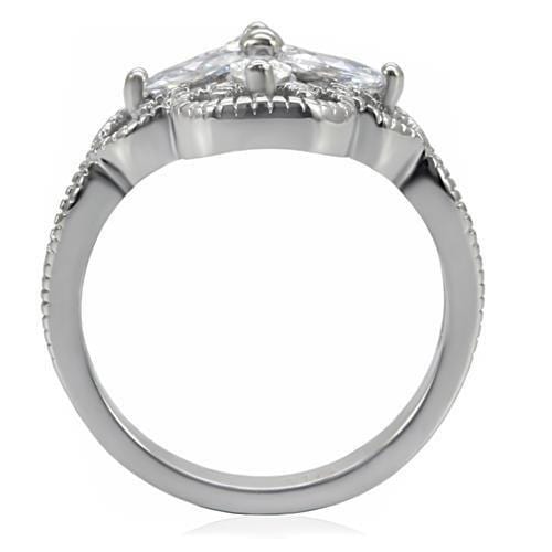 Vintage Rings TK078 Stainless Steel Ring with AAA Grade CZ