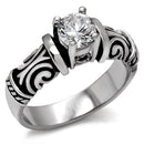 Vintage Rings TK082 Stainless Steel Ring with AAA Grade CZ