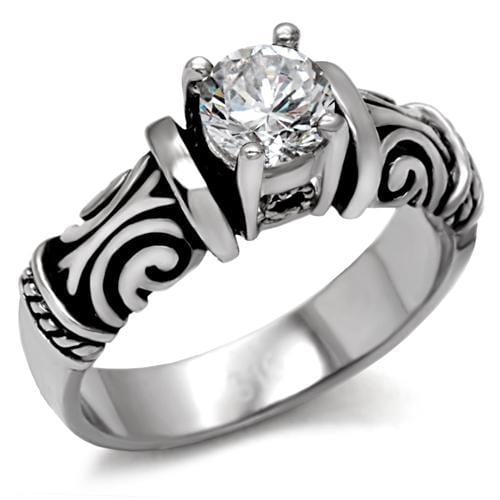 Vintage Rings TK082 Stainless Steel Ring with AAA Grade CZ