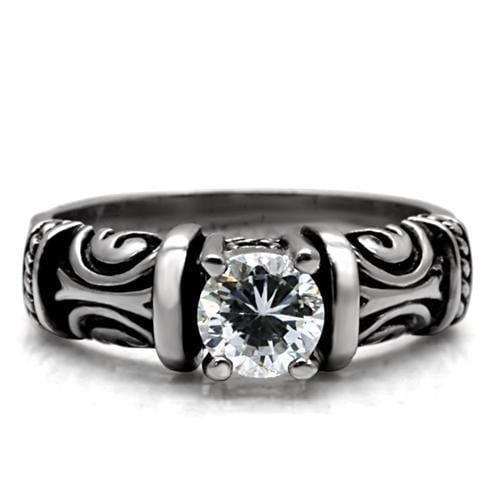 Vintage Rings TK082 Stainless Steel Ring with AAA Grade CZ