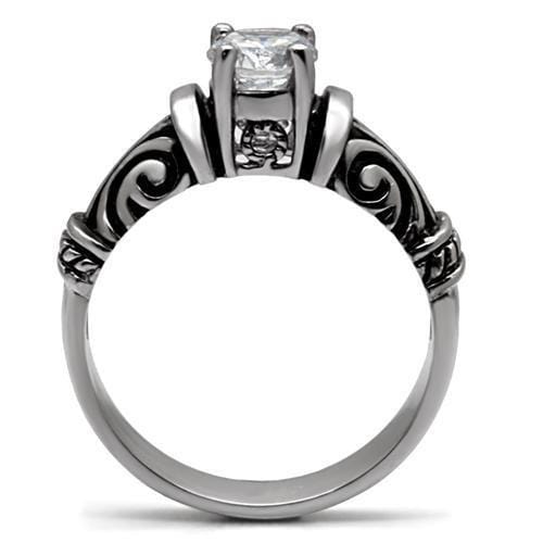 Vintage Rings TK082 Stainless Steel Ring with AAA Grade CZ