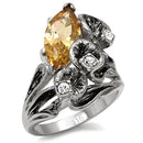 Vintage Rings TK083 Stainless Steel Ring with AAA Grade CZ