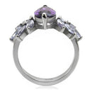 Vintage Rings TK085 Stainless Steel Ring with AAA Grade CZ in Amethyst