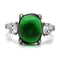 Vintage Rings TK087 Stainless Steel Ring with Synthetic in Emerald