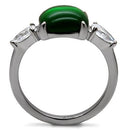 Vintage Rings TK087 Stainless Steel Ring with Synthetic in Emerald