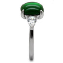 Vintage Rings TK087 Stainless Steel Ring with Synthetic in Emerald