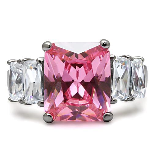 Vintage Rings TK088 Stainless Steel Ring with AAA Grade CZ in Rose