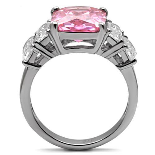 Vintage Rings TK088 Stainless Steel Ring with AAA Grade CZ in Rose