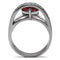 Vintage Rings TK089 Stainless Steel Ring with AAA Grade CZ in Ruby