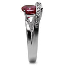 Vintage Rings TK089 Stainless Steel Ring with AAA Grade CZ in Ruby