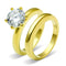 Gold Plated Rings TK097G Gold - Stainless Steel Ring with AAA Grade CZ