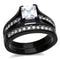 Vintage Rings TK0W383J Two-Tone Black Stainless Steel Ring with CZ