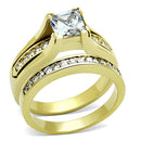 Gold Plated Rings TK0W384 Gold - Stainless Steel Ring with AAA Grade CZ