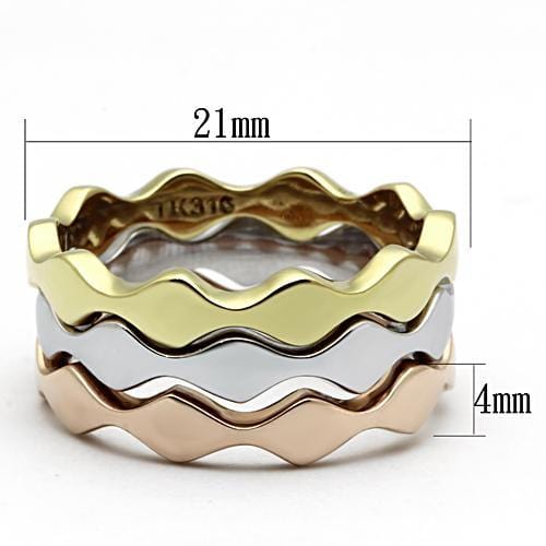 Rose Gold Wedding Rings TK1002 Three ToneGold Stainless Steel Ring