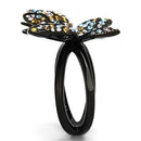 Vintage Rings TK1004 Black - Stainless Steel Ring with Top Grade Crystal