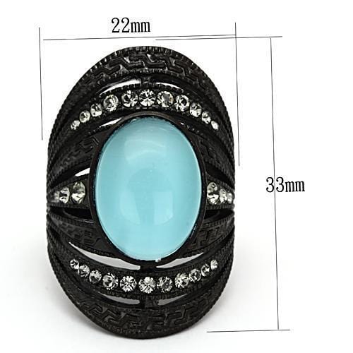 Vintage Rings TK1006 Black - Stainless Steel Ring with Synthetic