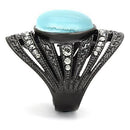 Vintage Rings TK1006 Black - Stainless Steel Ring with Synthetic