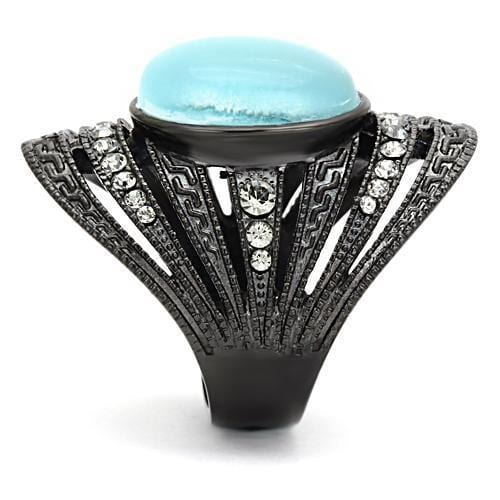 Vintage Rings TK1006 Black - Stainless Steel Ring with Synthetic