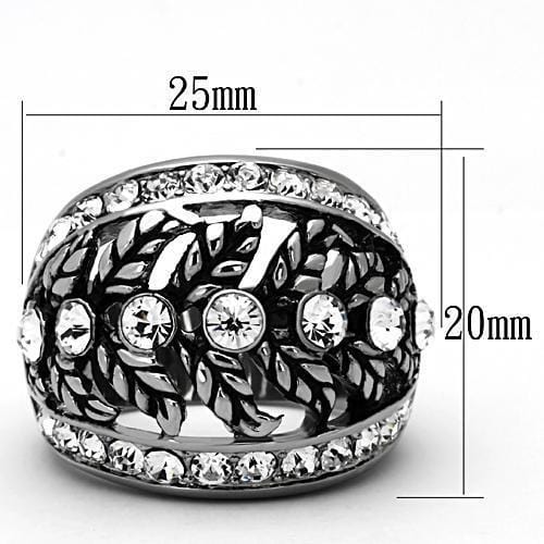 Vintage Rings TK1015 Stainless Steel Ring with Top Grade Crystal