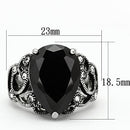 Vintage Rings TK1017 Stainless Steel Ring with AAA Grade CZ in Jet