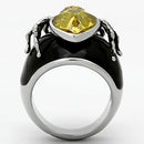 Vintage Rings TK1019 Stainless Steel Ring with AAA Grade CZ in Topaz