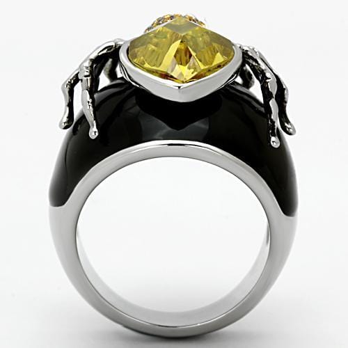 Vintage Rings TK1019 Stainless Steel Ring with AAA Grade CZ in Topaz