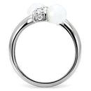 Fashion Rings For Women TK101 Stainless Steel Ring with Milky CZ