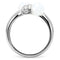 Fashion Rings For Women TK101 Stainless Steel Ring with Milky CZ