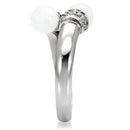 Fashion Rings For Women TK101 Stainless Steel Ring with Milky CZ