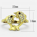 Gold Plated Rings TK1023 Gold - Stainless Steel Ring with Top Grade Crystal