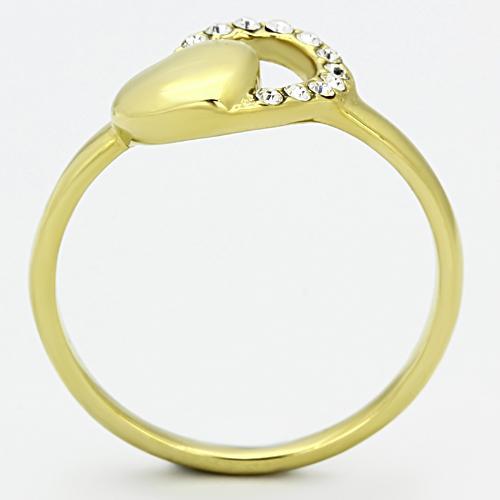 Gold Plated Rings TK1024 Gold - Stainless Steel Ring with Crystal