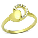 Gold Plated Rings TK1024 Gold - Stainless Steel Ring with Crystal