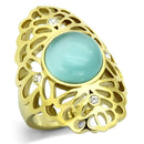 Gold Plated Rings TK1029 Gold - Stainless Steel Ring with Synthetic