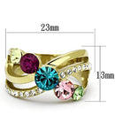 Gold Plated Rings TK1031 Gold - Stainless Steel Ring with Top Grade Crystal