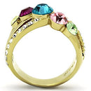 Gold Plated Rings TK1031 Gold - Stainless Steel Ring with Top Grade Crystal