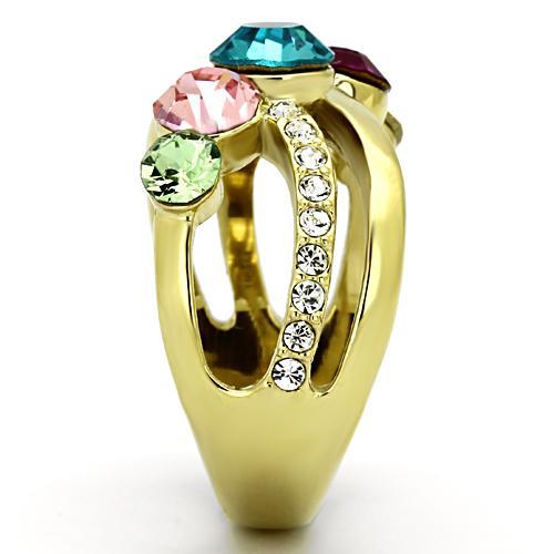 Gold Plated Rings TK1031 Gold - Stainless Steel Ring with Top Grade Crystal