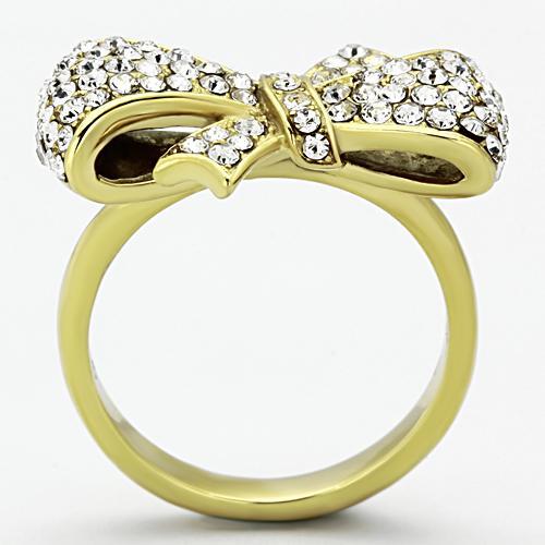 Gold Plated Rings TK1032 Gold - Stainless Steel Ring with Crystal