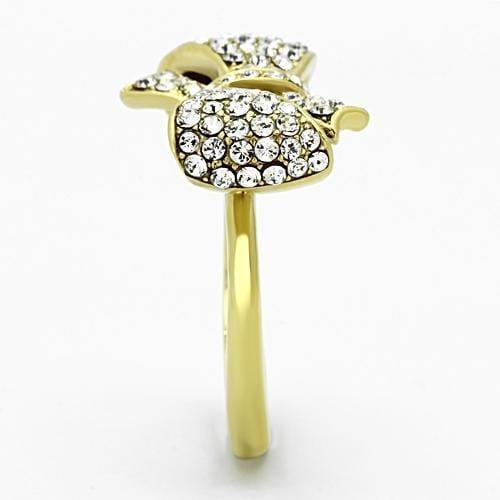 Gold Plated Rings TK1032 Gold - Stainless Steel Ring with Crystal